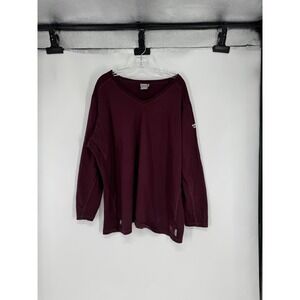 Ariat FR Shirt Mens 3XL Maroon Burgundy Cat2 Flame Resistant V Neck Long‎ Sleeve